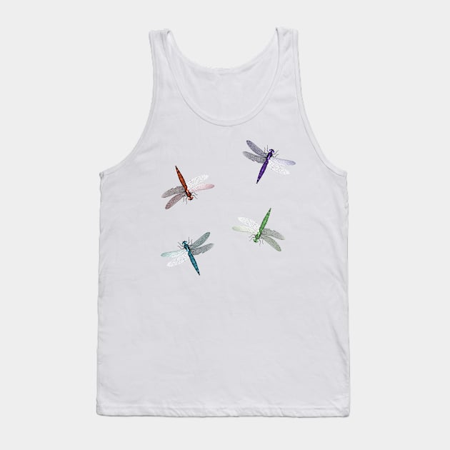 Colourful Dragonfly Design Tank Top by PurplePeacock